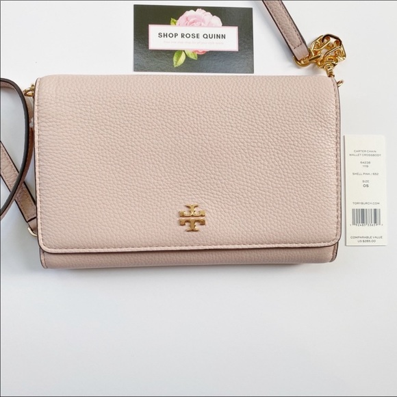 NWT TORY BURCH Pink Carter Chain Wallet Crossbody! - Picture 4 of 5